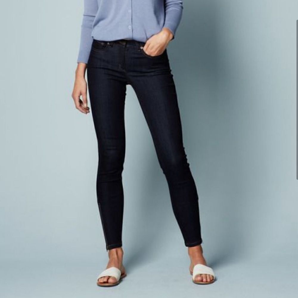 Boden Dark Wash Skinny Ankle Zip Skinny Jean